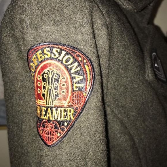 OLD NAVY MILITARY JACKET RE-DONE~STUDS & PATCHES~S - Picture 2 of 4